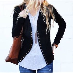 NWOT Col Story Grey Snap Button Cardigan